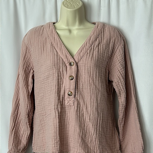Madewell Comfy Dusty Rose Pink Long Sleeve Shirt Top **Size S**🌸🌸 - Picture 3 of 4